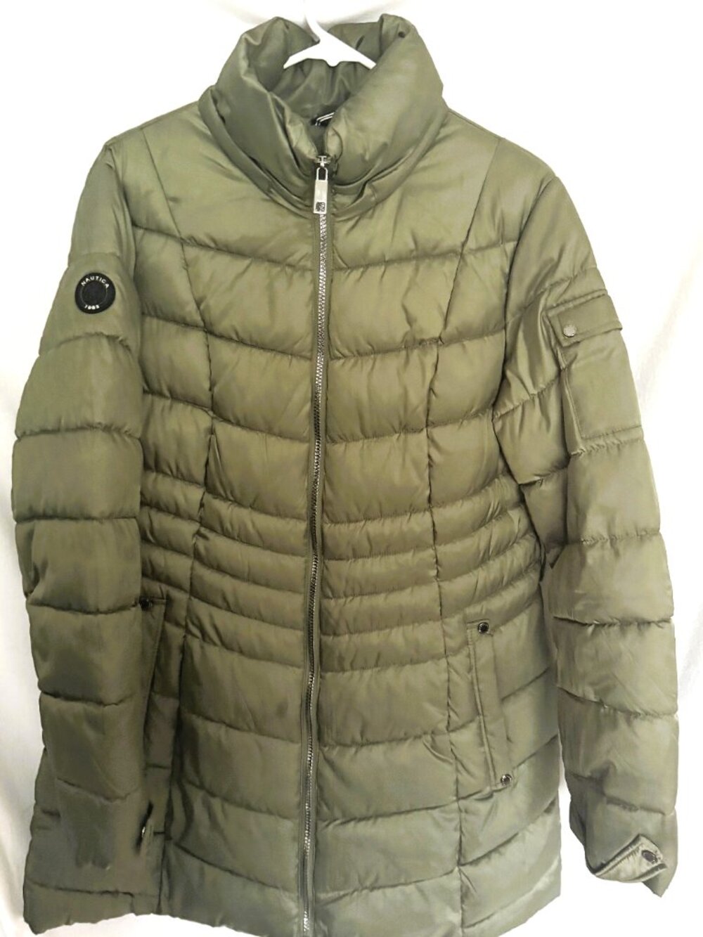 Sage Green Nautica Women's Quilted Puffer Jacket in Large